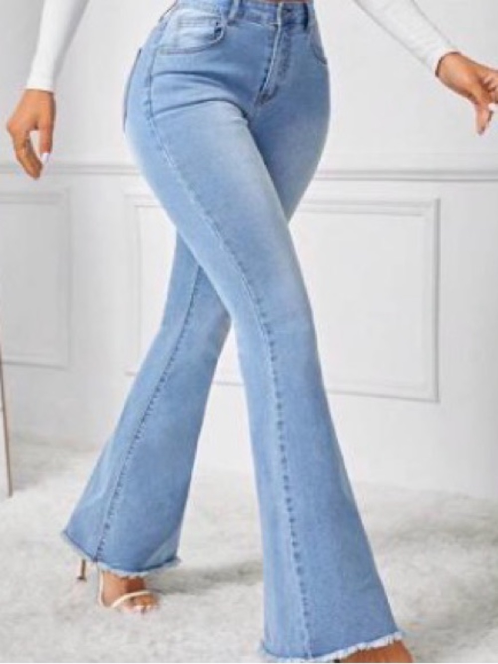 Forever 21 Light Blue High-Rise Flare Jeans